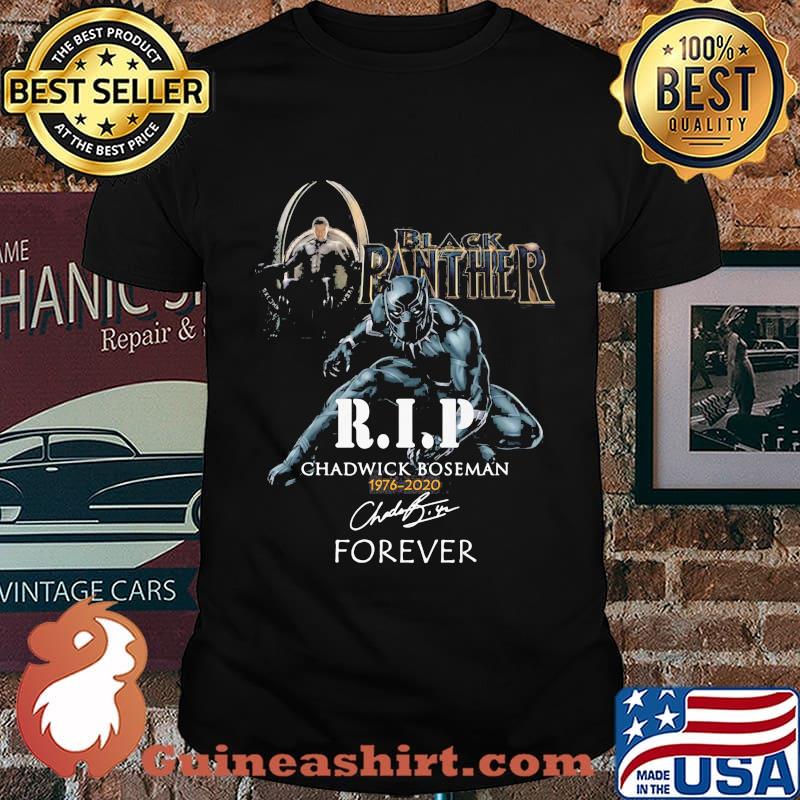 Black panther rip chadwick 1976 2020 forever signature shirt
