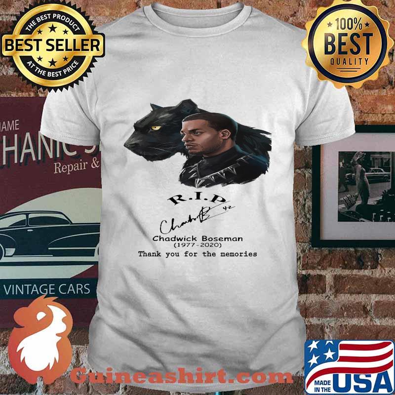 Black panther rip chadwick 1977 020 thank you for the memories signature shirt