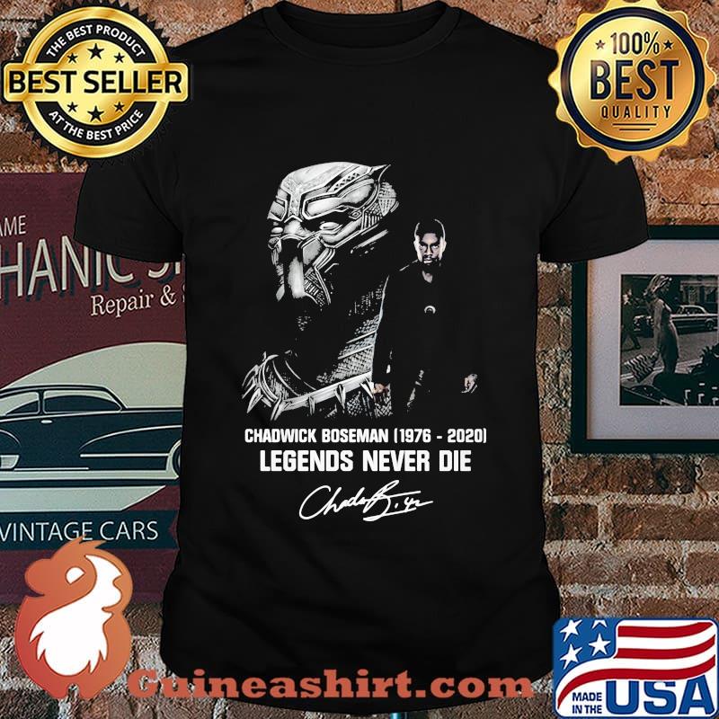 Black panther rip chadwick 1977 2020 legends never die signature shirt