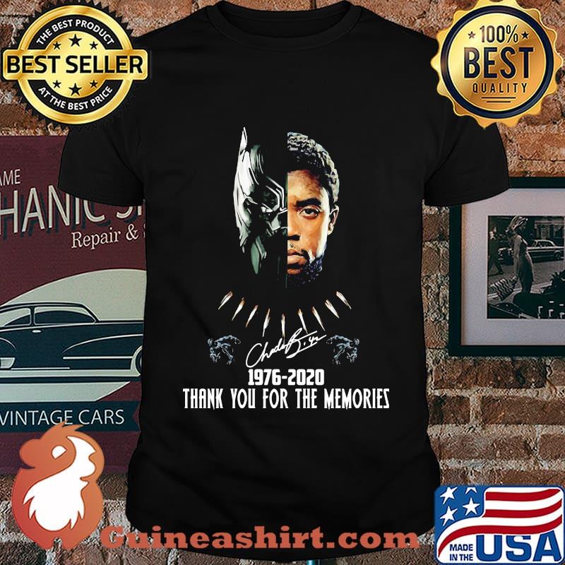 Black panther rip chadwick actor 1976 2020 thanks for the memories signature shirt
