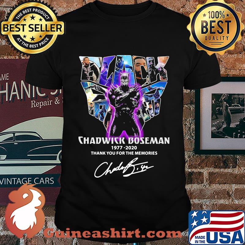 Black panther rip chadwick actor 1977 2020 thank you for the memories signature shirt