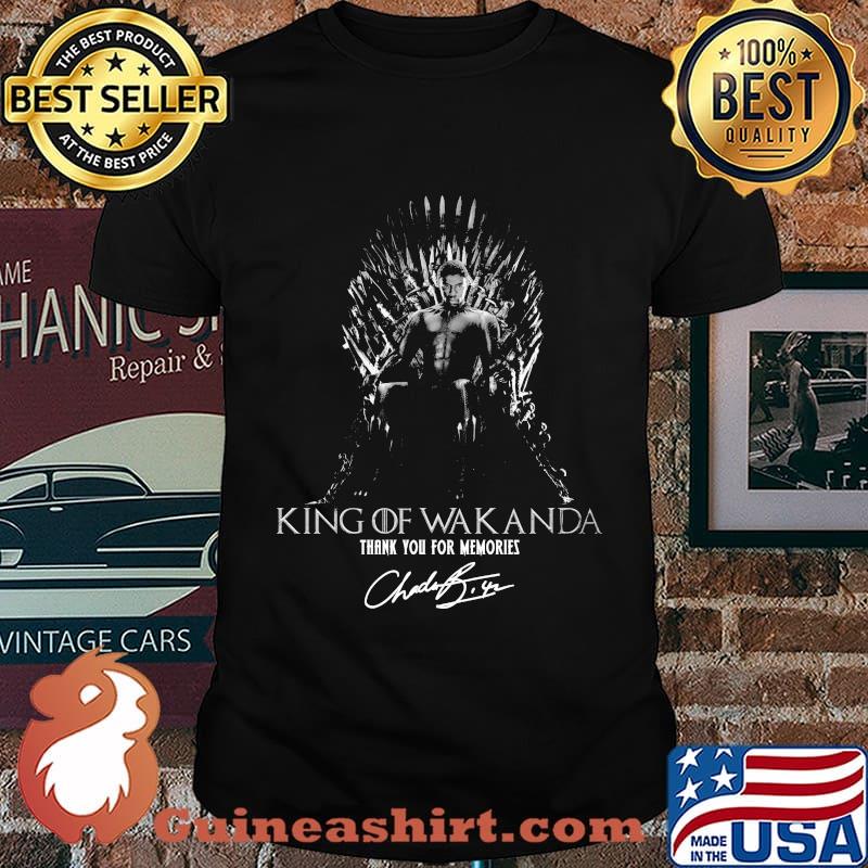 Black panther rip chadwick king of wakanda thank you for memories signature shirt