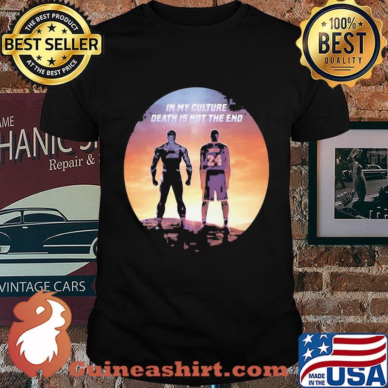 Black panther rip chadwick kobe bryant in my culture death is not the end sunset shirt