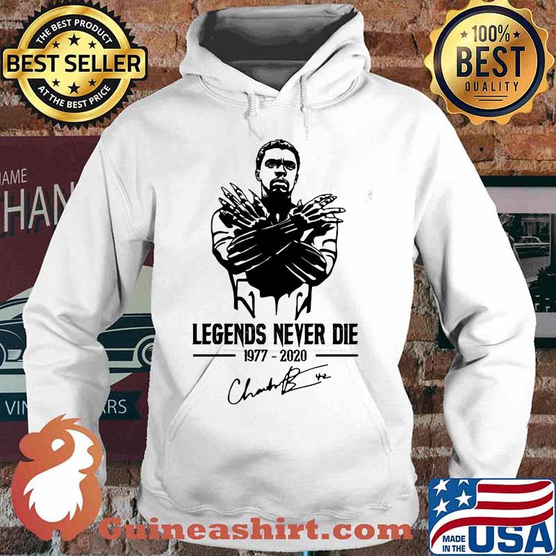 Black panther rip chadwick legends never die 1977 2020 signature s Hoodie