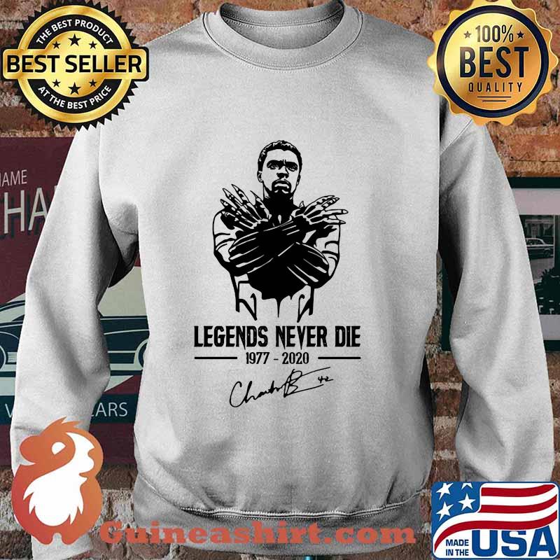 Black panther rip chadwick legends never die 1977 2020 signature s Sweater