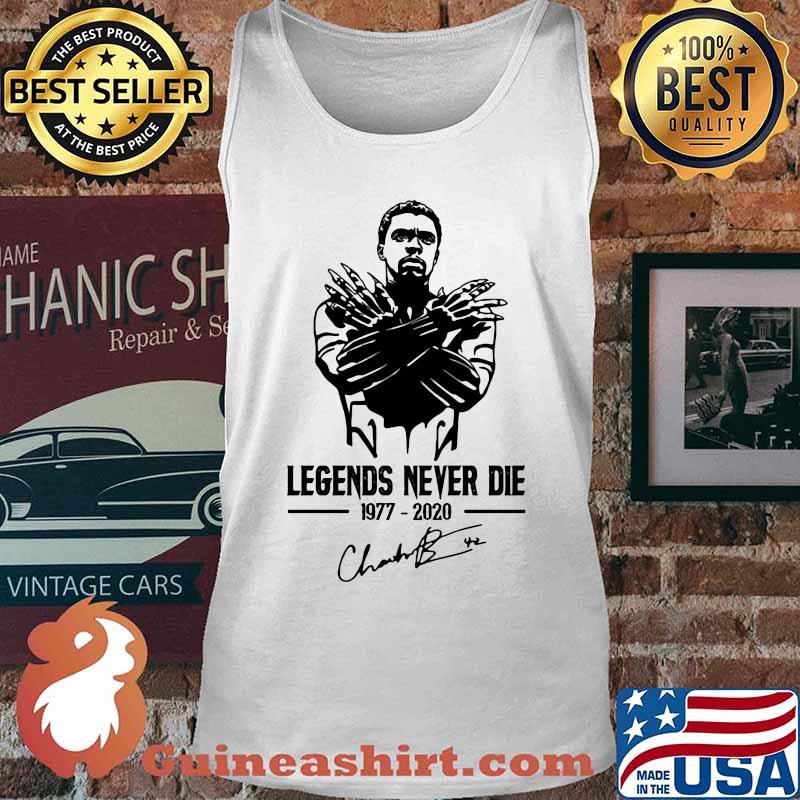 Black panther rip chadwick legends never die 1977 2020 signature s Tank top