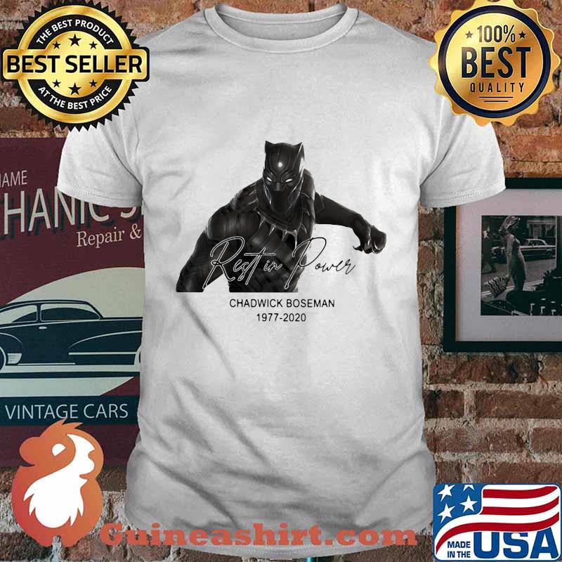 Black panther rip chadwick rester power 1977 2020 shirt
