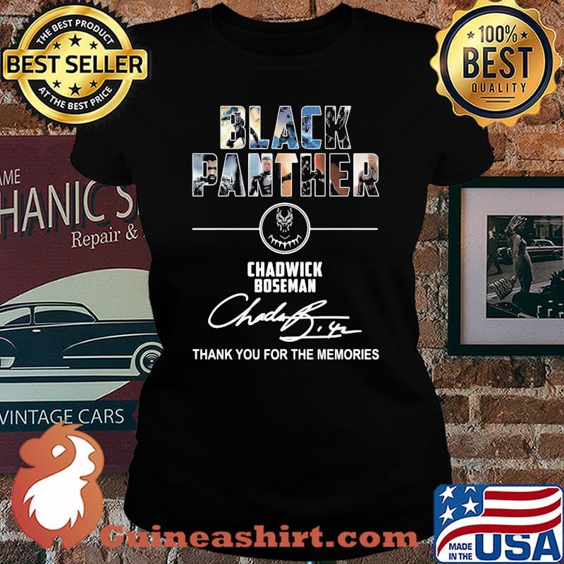 Black panther rip chadwick thank you for the memories signature actor s Laides tee