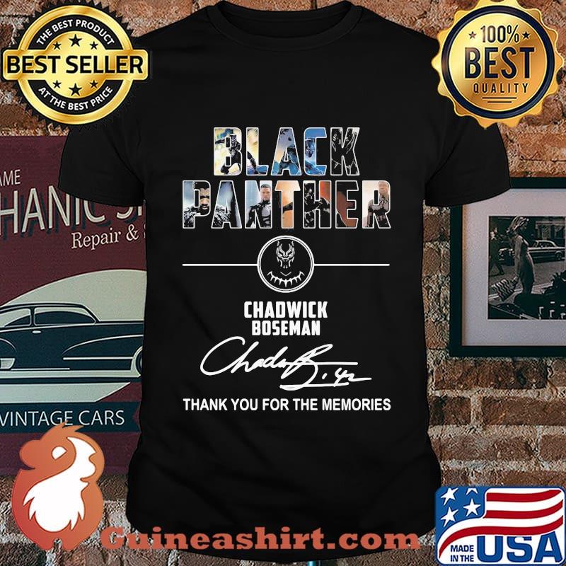 Black panther rip chadwick thank you for the memories signature actor shirt