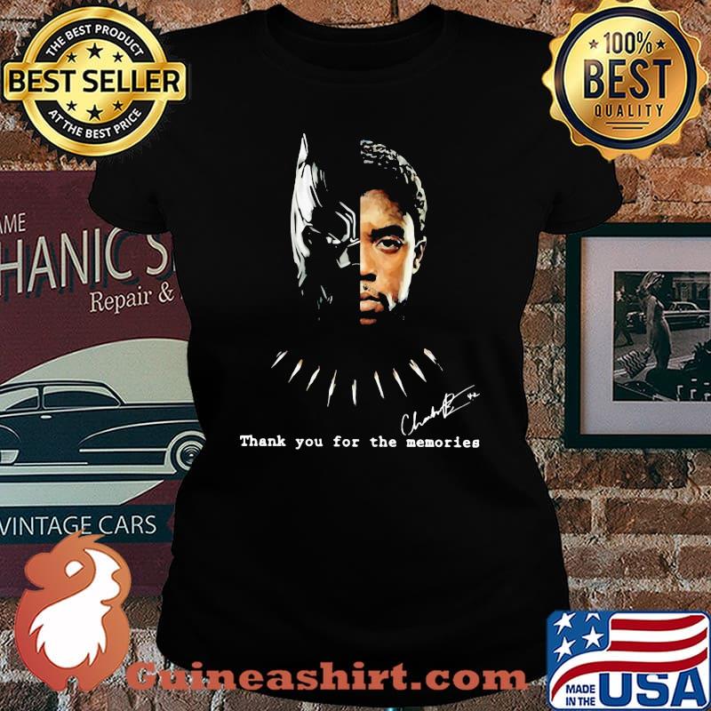 Black panther rip chadwick thank you for the memories signature s Laides tee