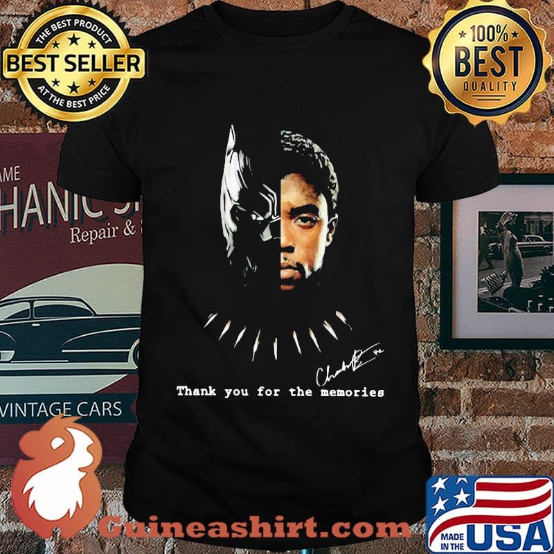 Black panther rip chadwick thank you for the memories signature shirt