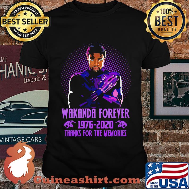 Black panther rip chadwick wakanda forever 1977 2020 thank you for the memories shirt