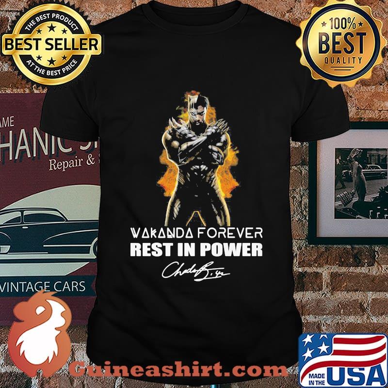 Black panther rip chadwick wakanda forever rest in power signature shirt