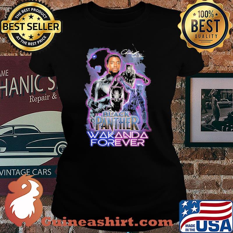 Black panther rip chadwick wakanda forever signature 2020 s Laides tee