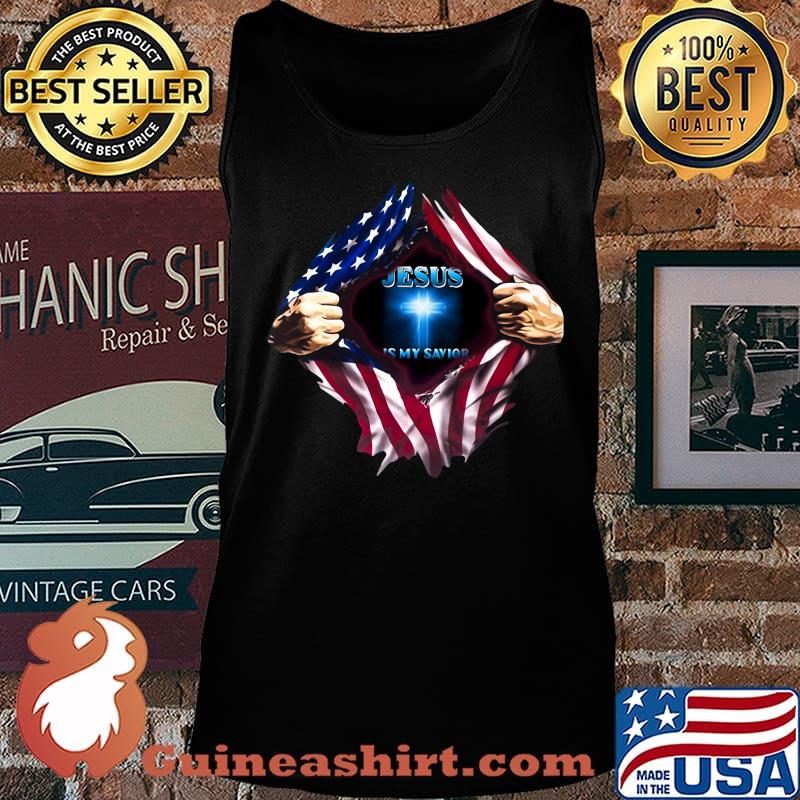 Blood insides american flag jesus is my savior s Tank top
