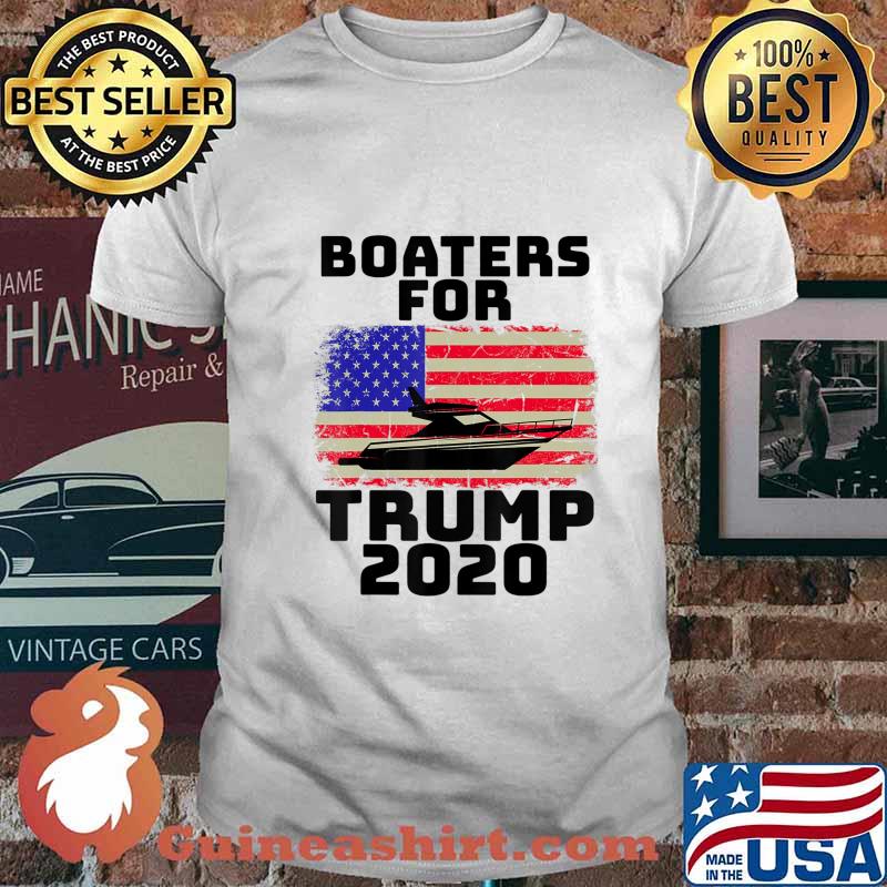 Boaters For Trump 2020 Election Boating Patriotic US Flag T-Shirt