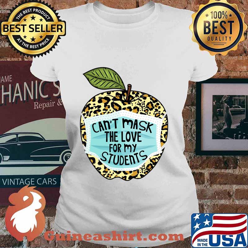Can't Mask My Love Of Teaching Leopard Plaid Teacher Gift T-Shirt Ladies tee