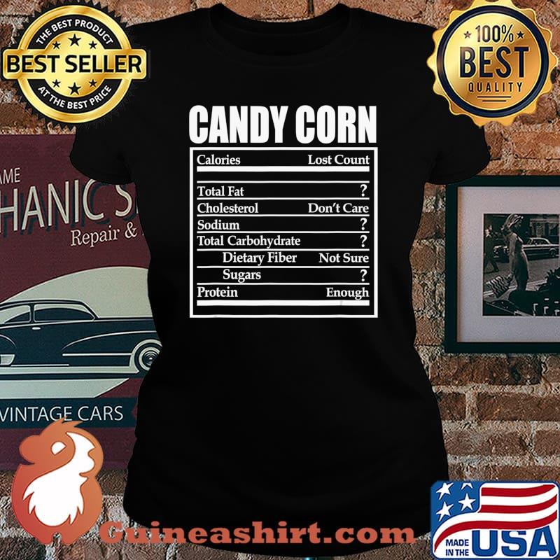 Candy Corn Nutrition Facts Trick or Treat Halloween Costume T-Shirt Laides tee