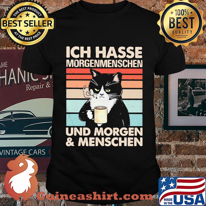 Cat Ich hasse morgenmenschen und morgen and menschen vintage retro shirt