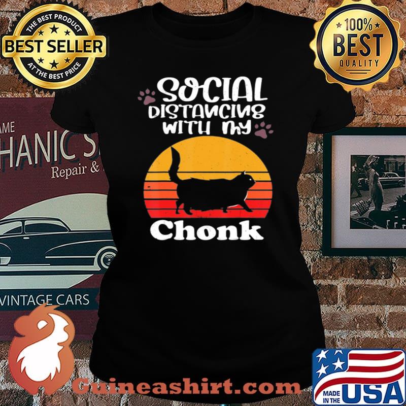 Cat Social Distancing Pet Cats Lovers Gift T-Shirt Laides tee
