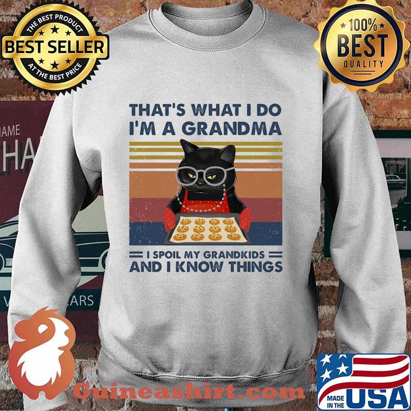 Cat that's what i do i'm a grandma i spoil my grandkids and i know things vintage retro s Sweater