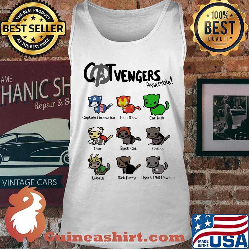 Catvengers captain america iron mew cat hulk thor black cat cateye s Tank top