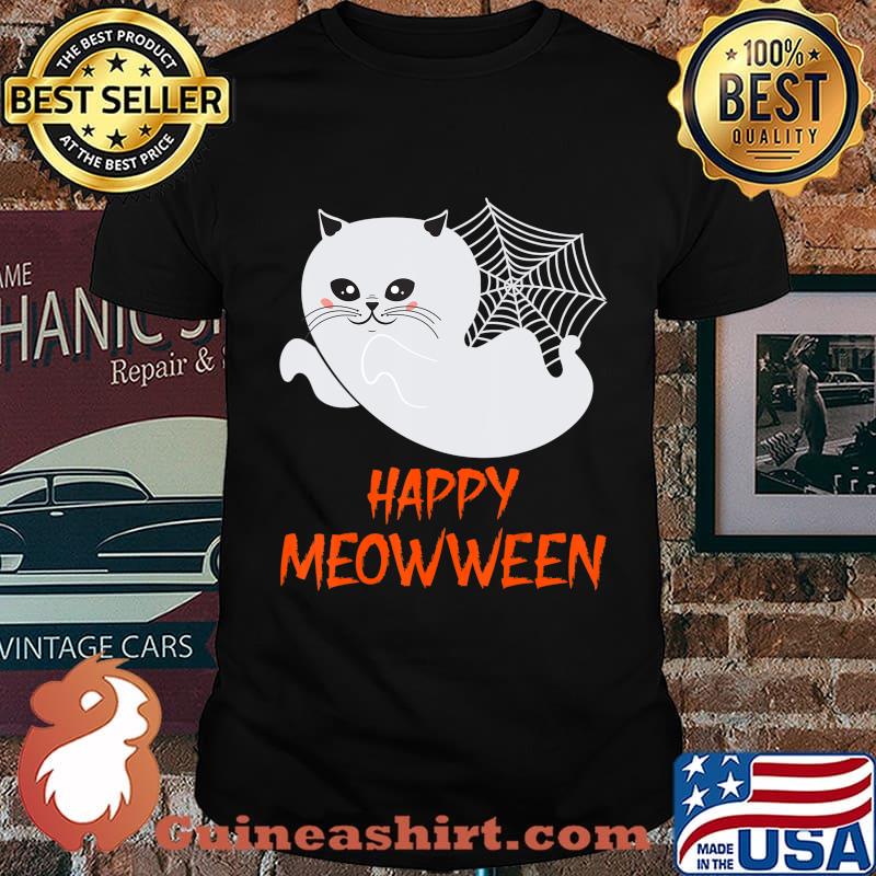 Cute Cartoon Ghost Kitty Halloween, Trick Or Treat Halloween T-Shirt
