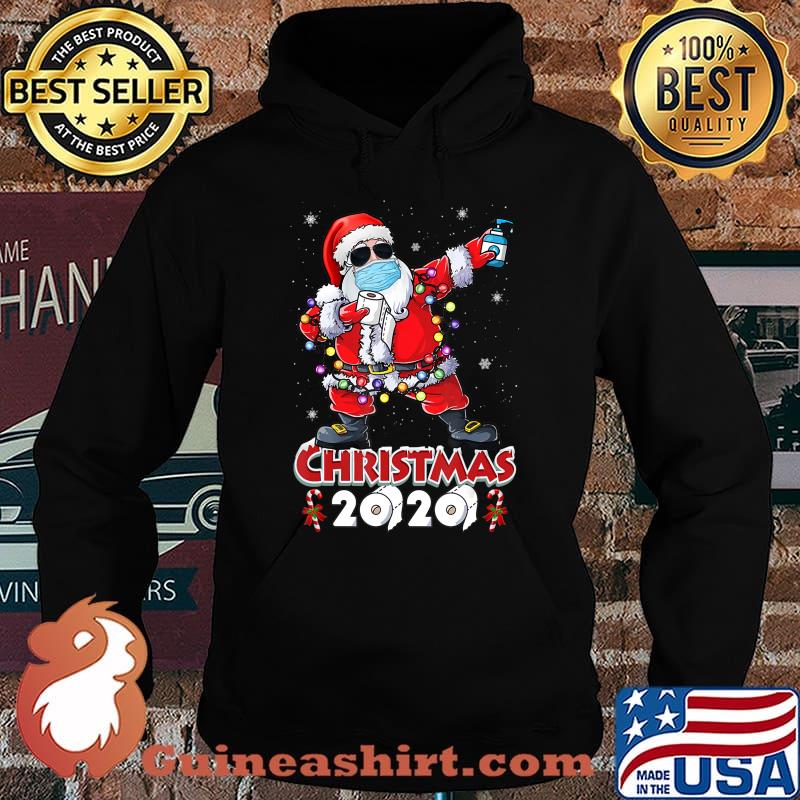 Dabbing Santa Christmas Wear Mask Tree Lights Quarantine T-Shirt Hoodie