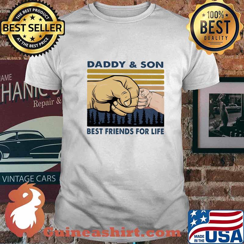 Daddy And Son Best Friends For Life Fist Bump Vintage Retro Shirt