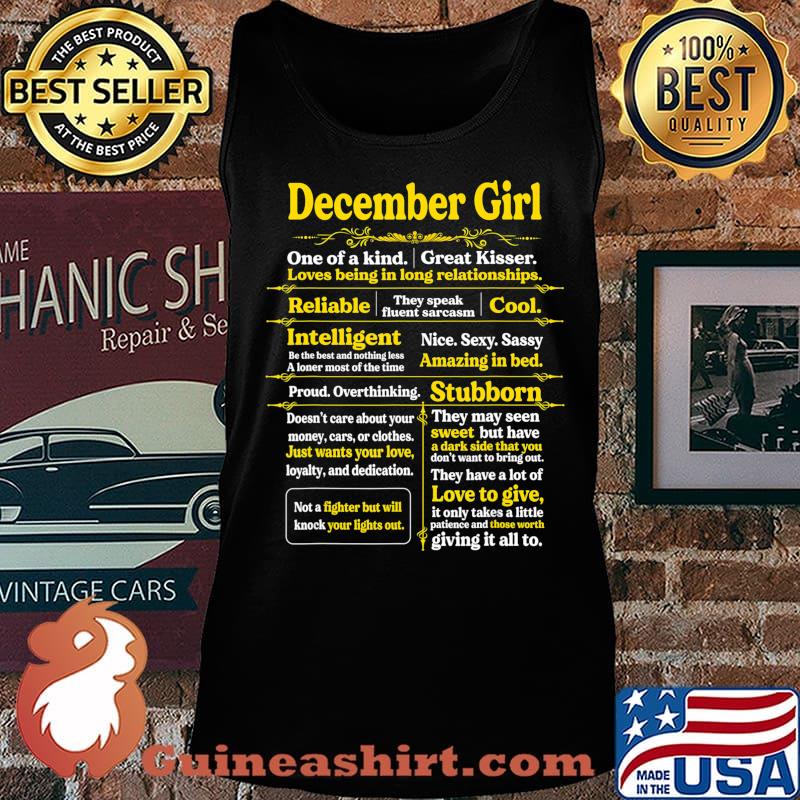 December Girl One Of A Kind Birthday Gift For Woman Funny T-Shirt Tank top