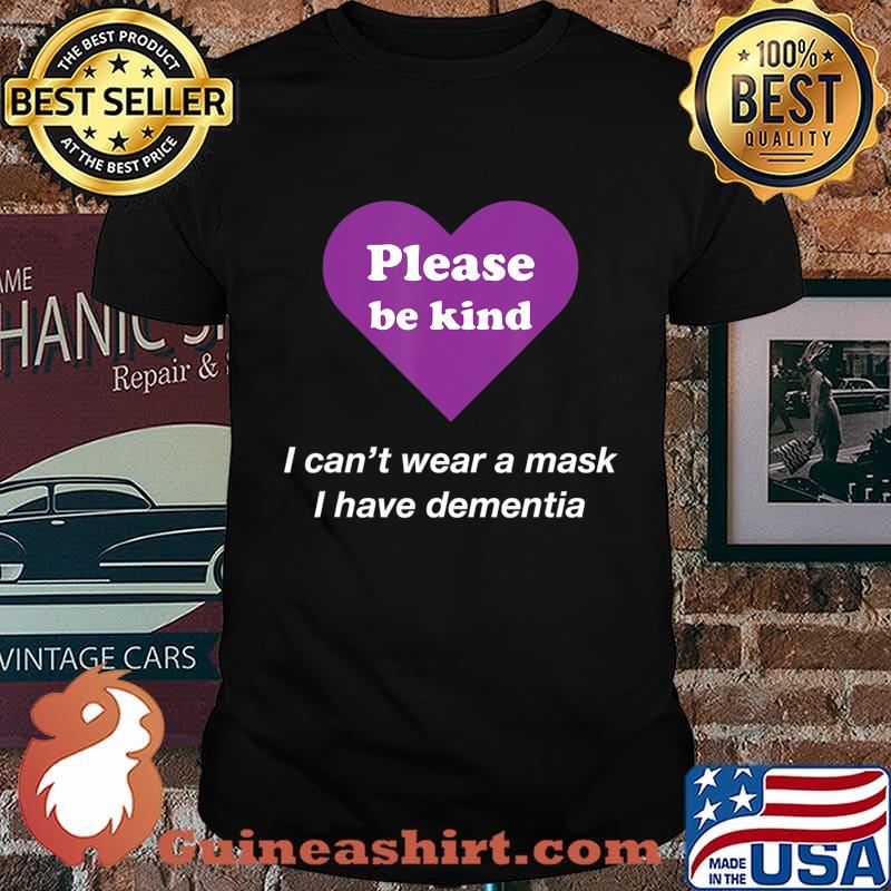 Dementia Awareness Purple I Can't Wear A Mask Retro T-Shirt