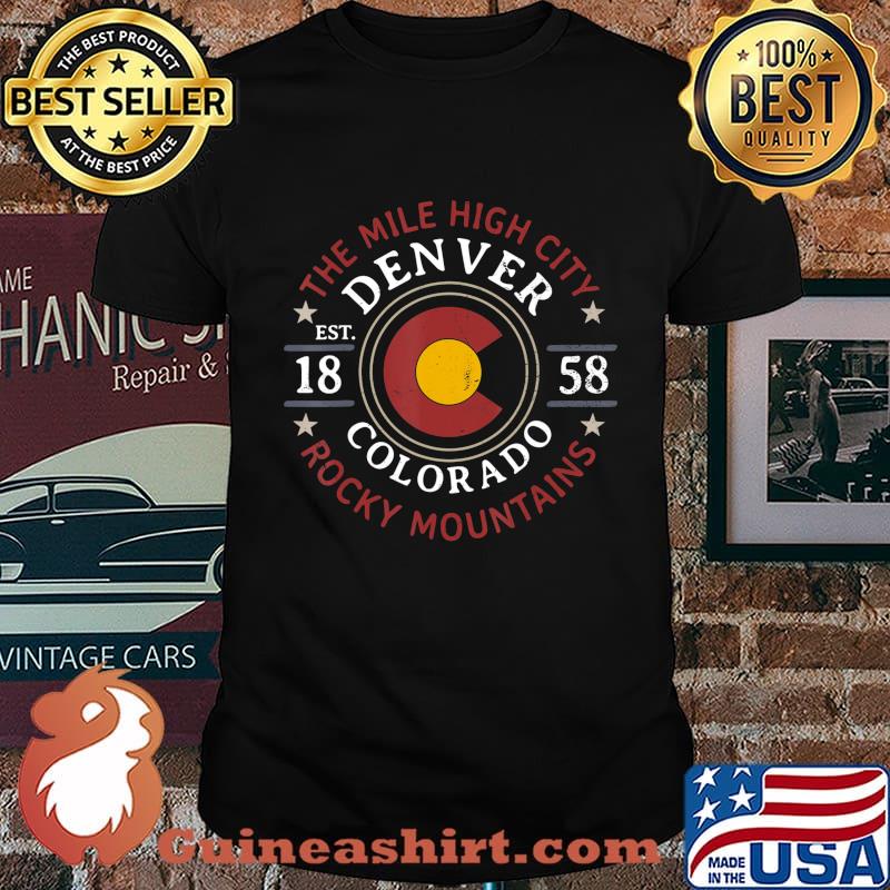 Denver Colorado Rocky Mountains Mile High City Souvenir Gift T-Shirt
