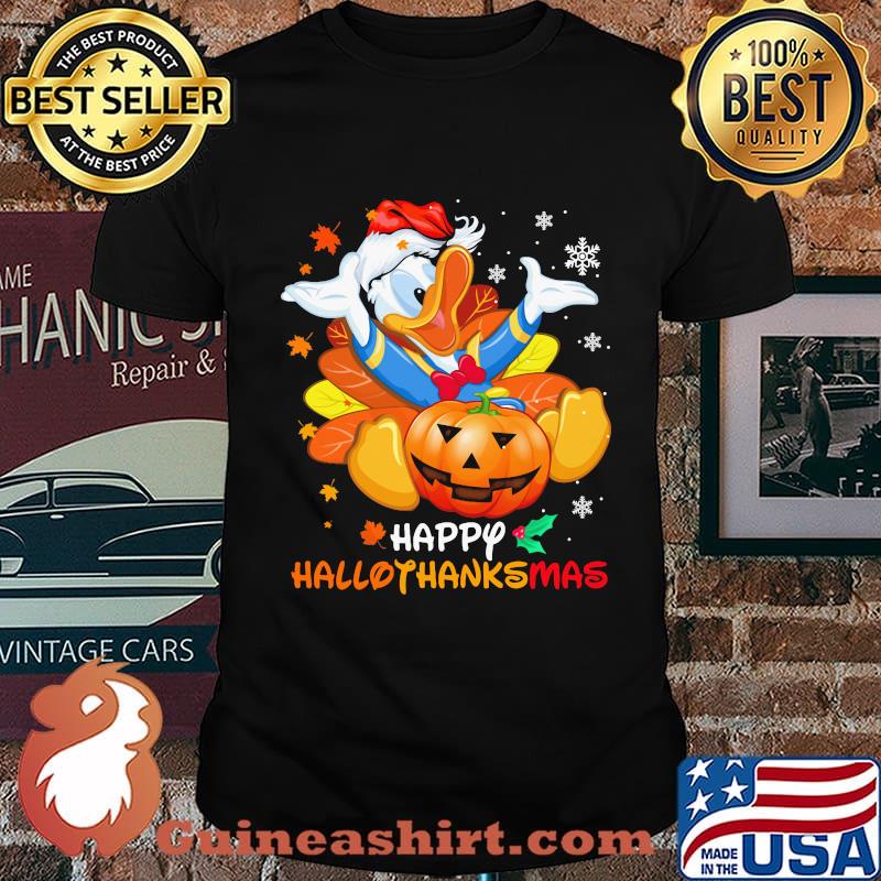 Donald duck happy hallothanksmas halloween thanksgiving christmas shirt