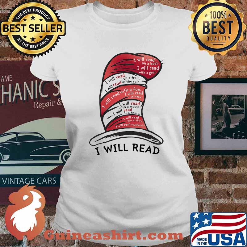 Dr seuss i will read on a boat s Ladies tee
