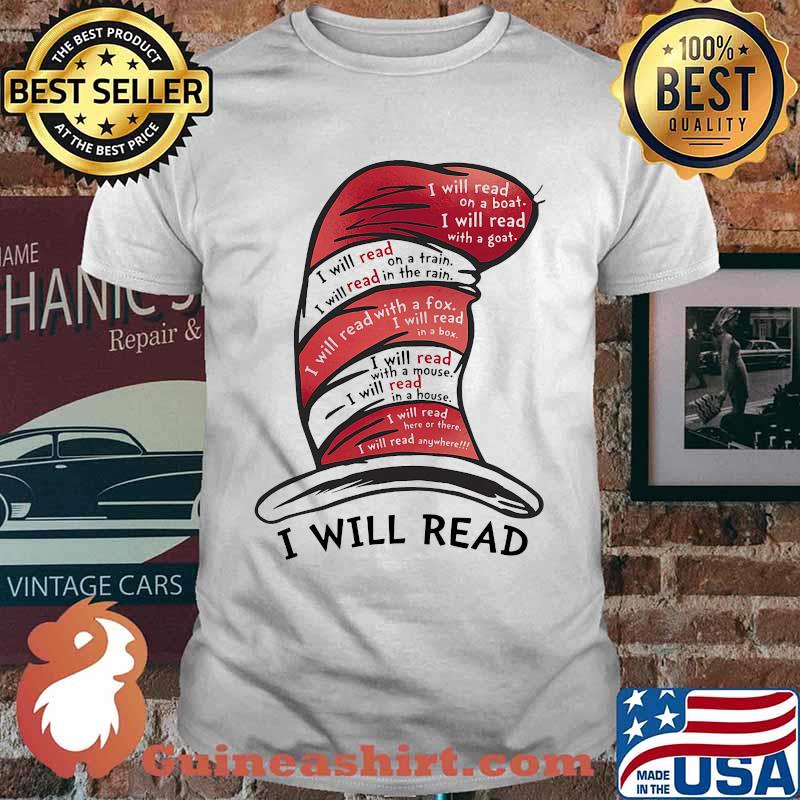Dr seuss i will read on a boat shirt