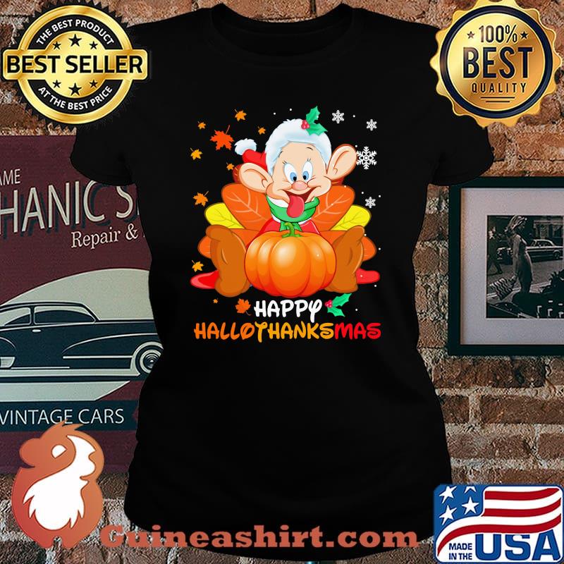 Dwarf happy hallothanksmas halloween thanksgiving christmas s Laides tee