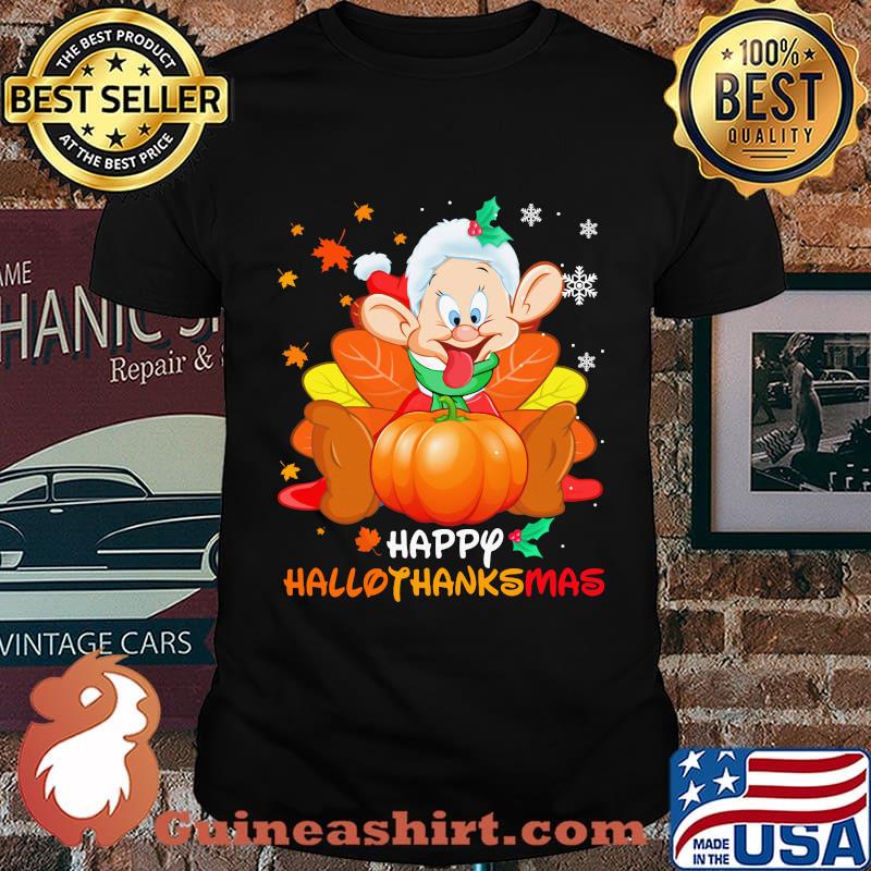 Dwarf happy hallothanksmas halloween thanksgiving christmas shirt