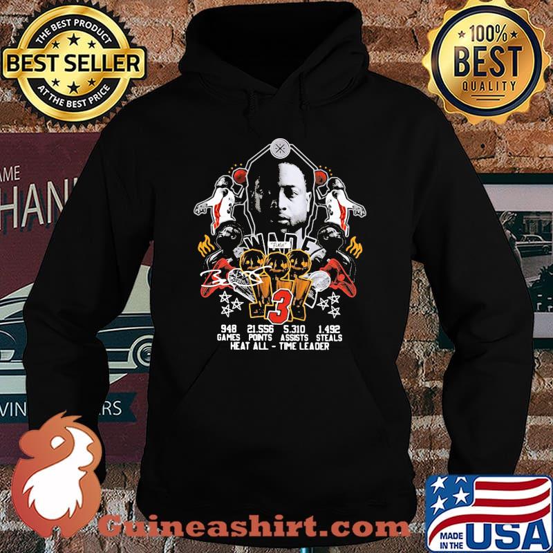 Dwyane wade 3 games points assists steals heat all time leader signature s Hoodie