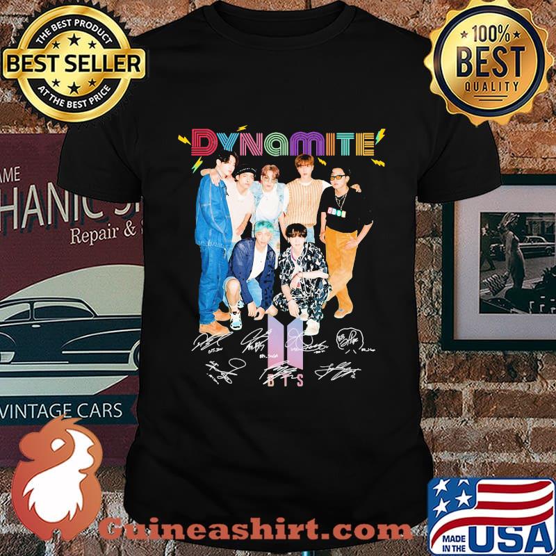 Dynamite bts band signatures shirt