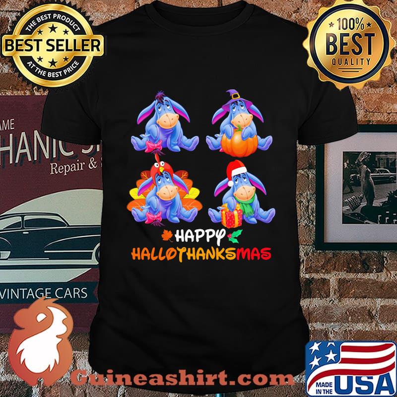 Eeyore donkey happy hallothanksmas halloween thanksgiving christmas shirt