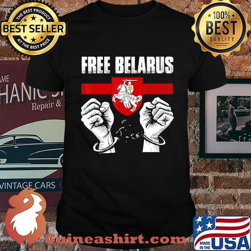 FREE BELARUS Pogonya -Belarus Flag White Red White Symbol T-Shirt