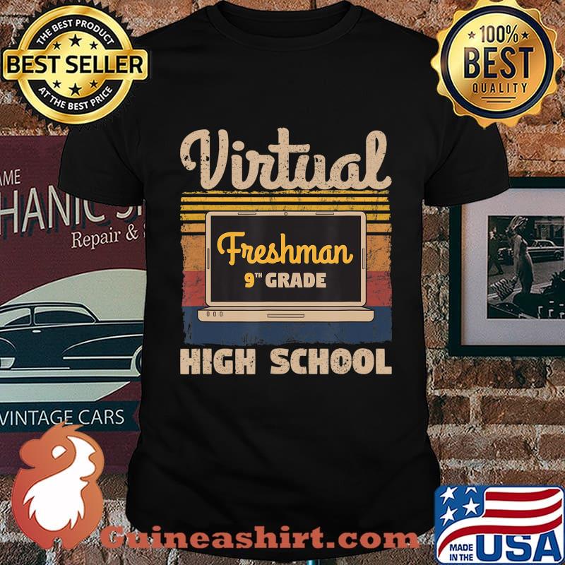Freshman Ninth 9th Grade Virtual Learning High School Retro T-Shirt