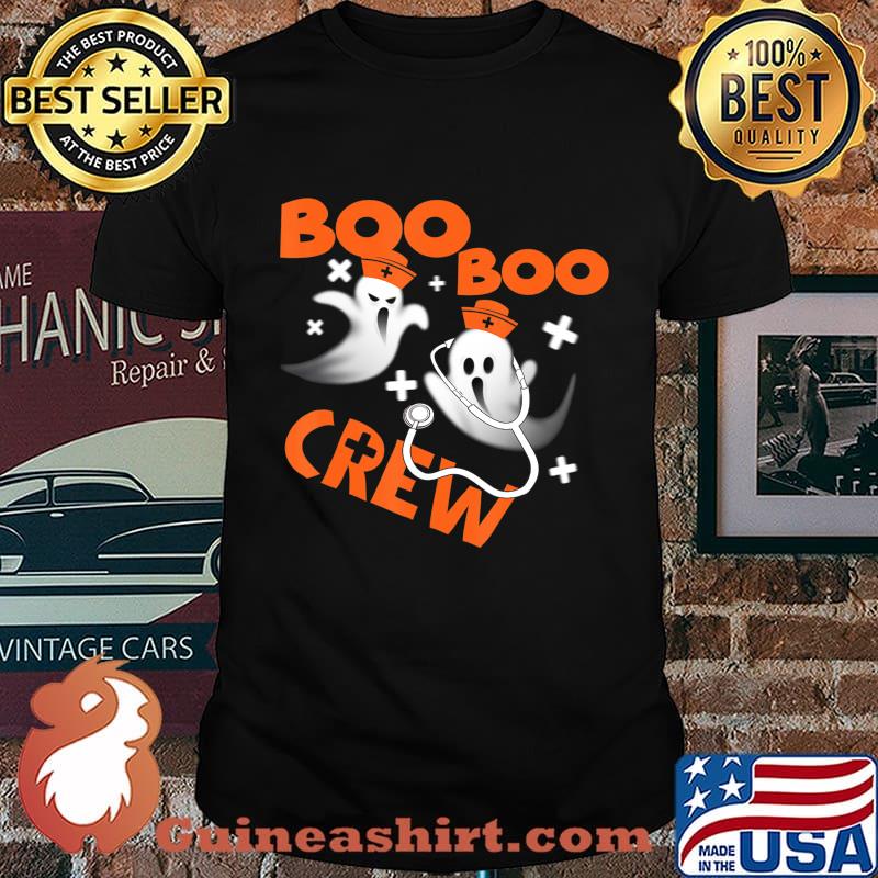 Funny Halloween Pumpkin Tee Gifts Boo Boo Crew Ghost Nurse T-Shirt