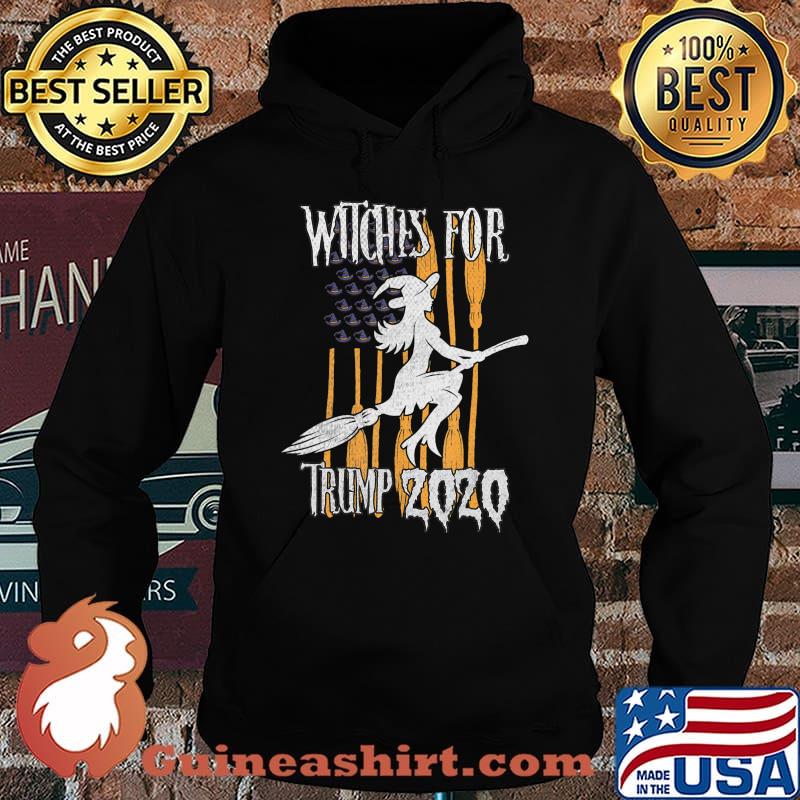 Funny Witches for Trump Halloween US Flag Broomstick Hat T-Shirt Hoodie