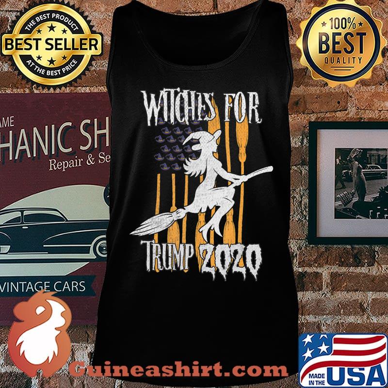Funny Witches for Trump Halloween US Flag Broomstick Hat T-Shirt Tank top