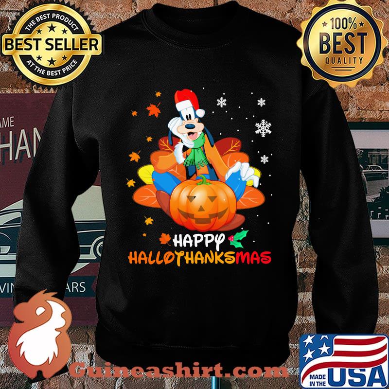 Goofy happy hallothanksmas halloween thanksgiving christmas s Sweater