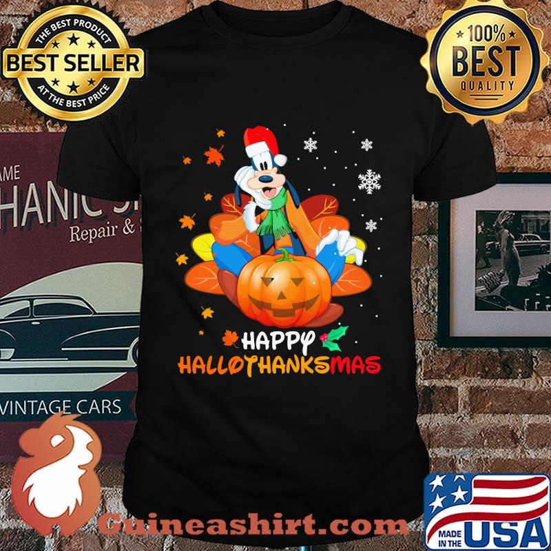 Goofy happy hallothanksmas halloween thanksgiving christmas shirt