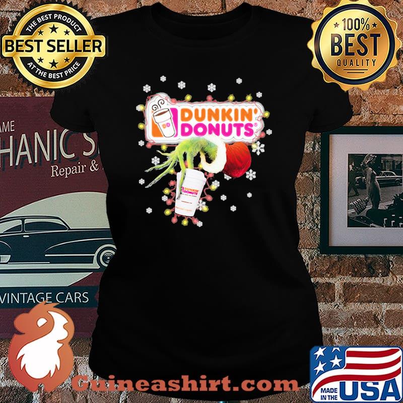 Grinch dutch dunkin donuts logo merry christmas s Laides tee
