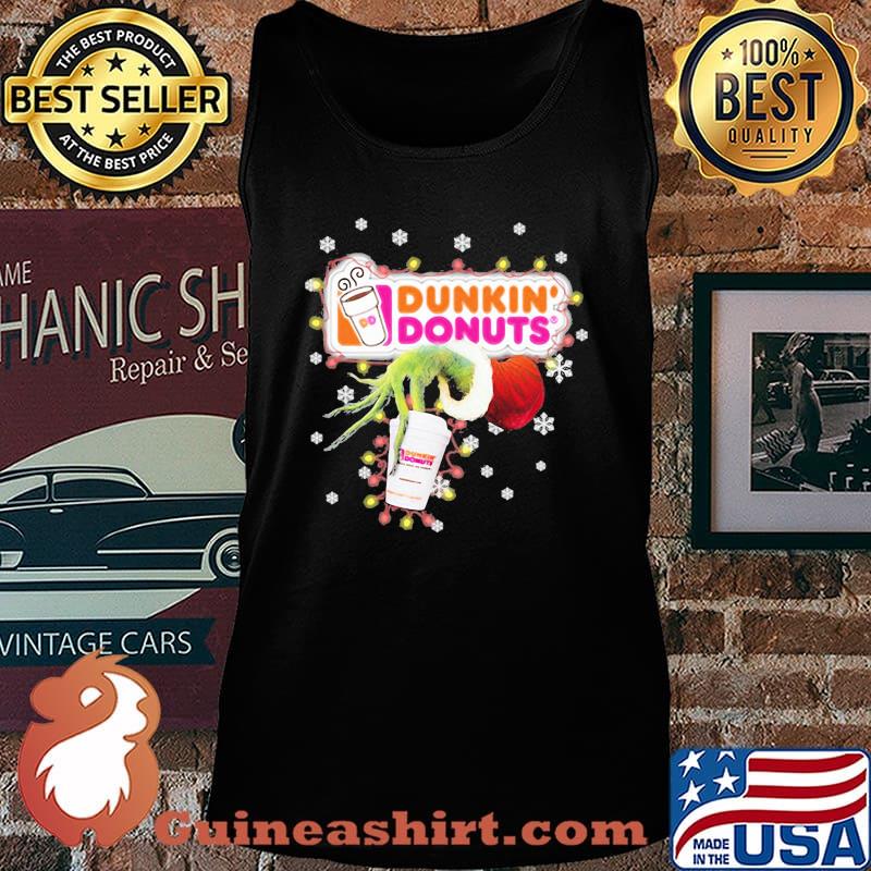 Grinch dutch dunkin donuts logo merry christmas s Tank top