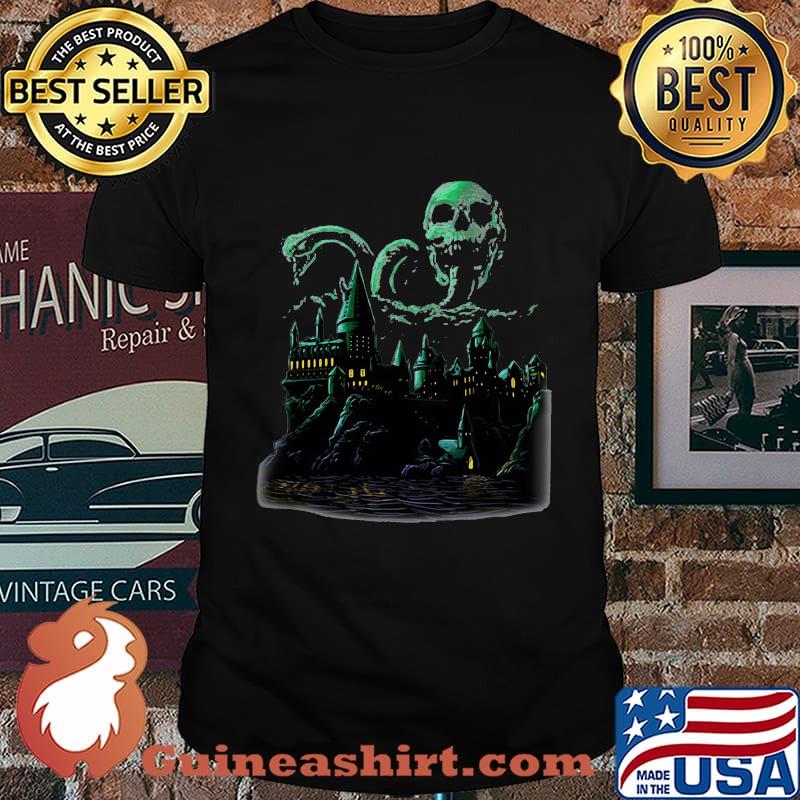 Halloween castle skull snakes shirt
